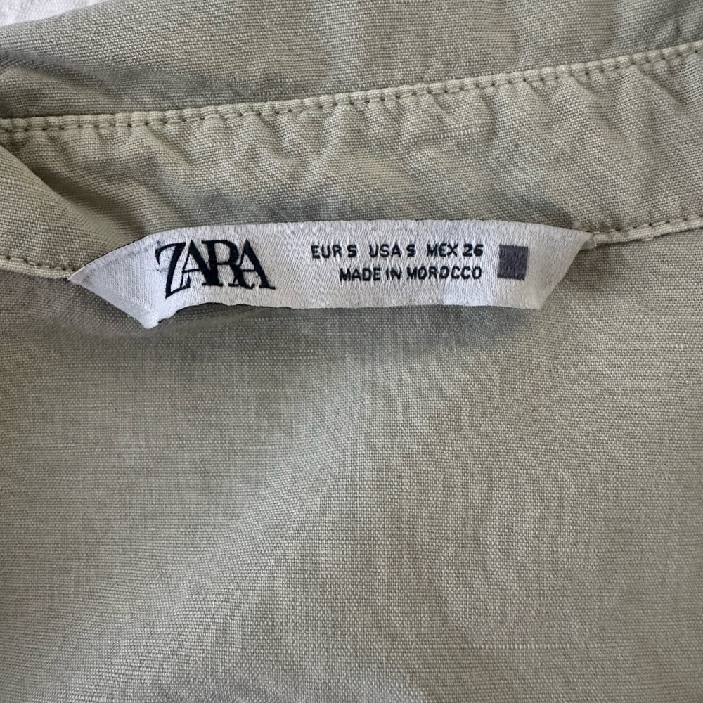 Zara Linen Green Romper - Picture 7 of 9